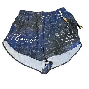 NWT BOA Men’s Running Shorts Size Small Stretch 1” Elite Printed Split Einstein